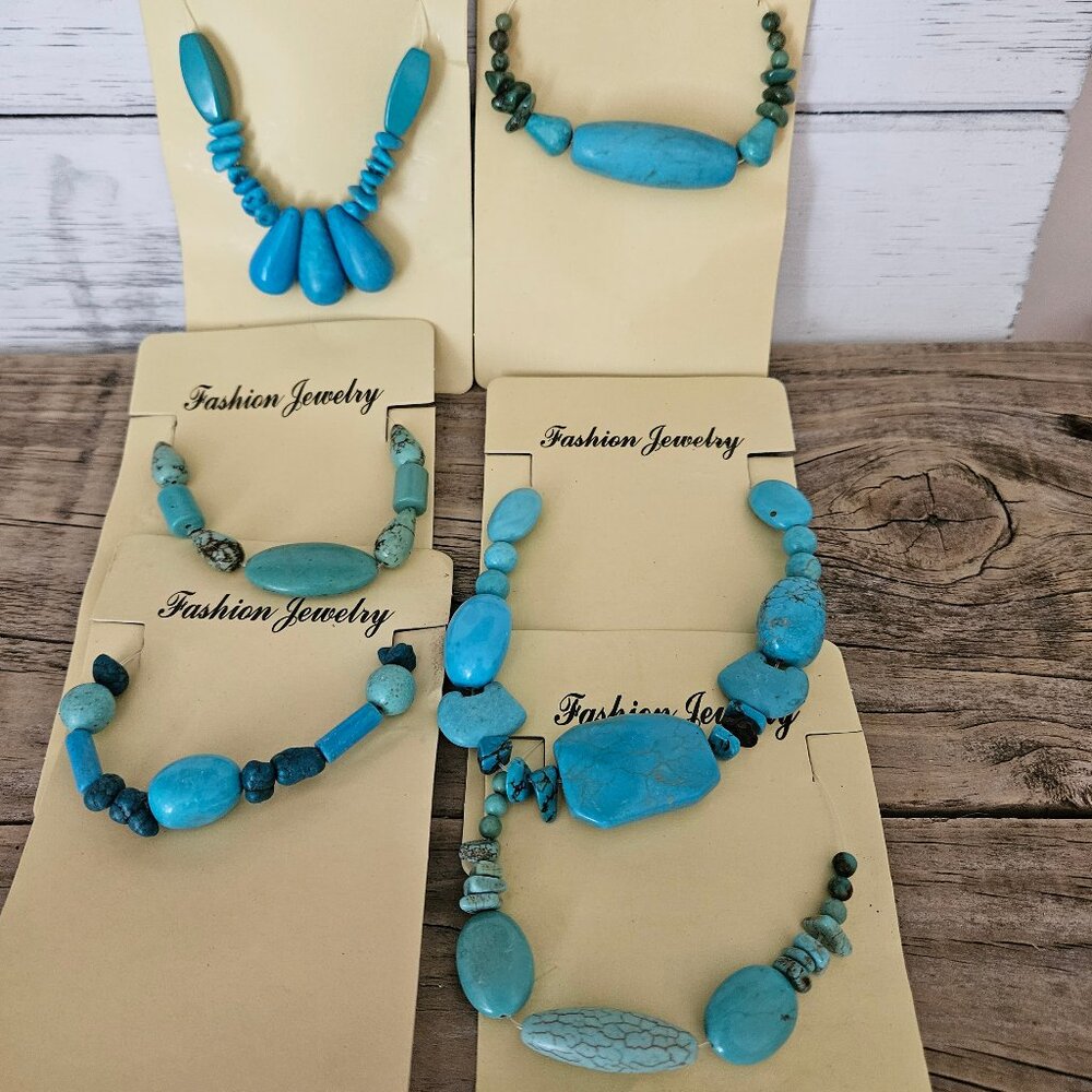 De-Stash Bundle of 6 Artisan Magnesite and Howlite  Stones for Jewelry Designs